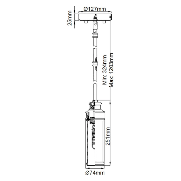 Wisząca lampa Payne FE-PAYNE-MPBATH Feiss tuba IP44 biały chrom