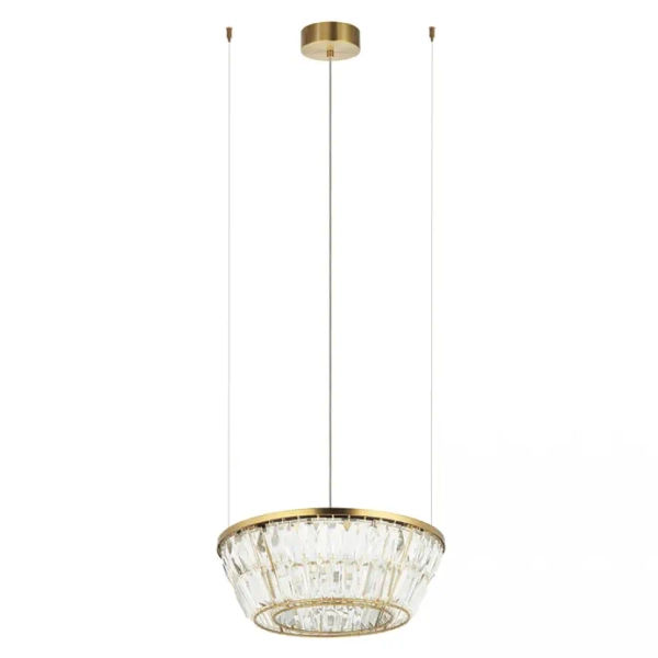 Kryształowy żyrandol do jadalni 23045 LED 27W 3000K ring mosiądz