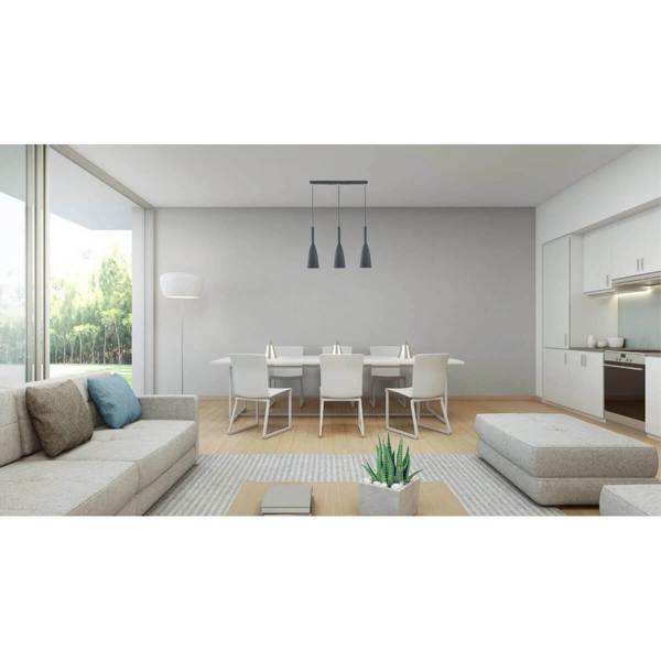 LAMPA wisząca SOLIN LP-181/3L GR Light Prestige hygge OPRAWA metalowa kaskada ZWIS na listwie szary