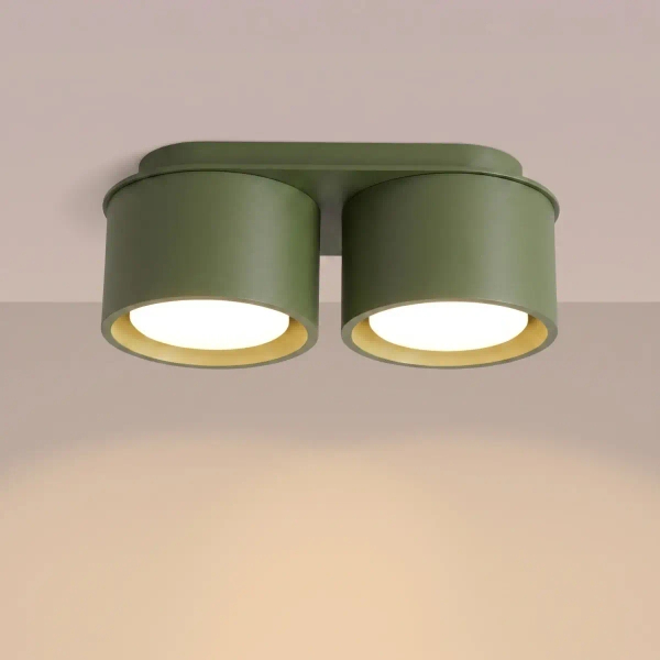 Plafon do salonu MODO oliwkowy SL.2463 2xGx53 metalowy downlight