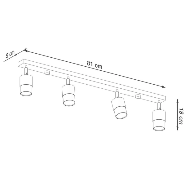 Regulowana lampa sufitowa SL.1067 do garderoby czarna chrom