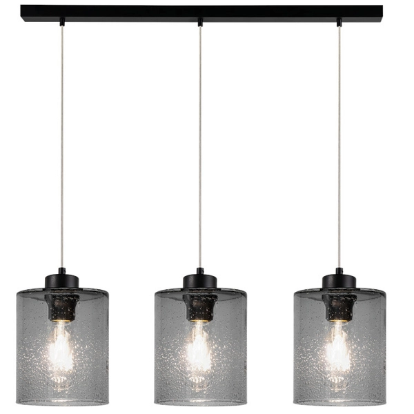 Loftowa lampa wisząca ZEFIR 111870304 szklany zwis przydymiony czarny