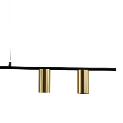 Wisząca lampa do sypialni ARIZONA LP-074/4PL BK/GD złote tuby na listwie zwis