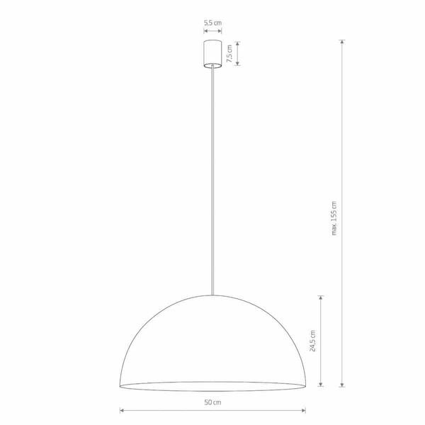 Lampa zwisająca Hemisphere 10703 kopuła do jadalni czarna złota