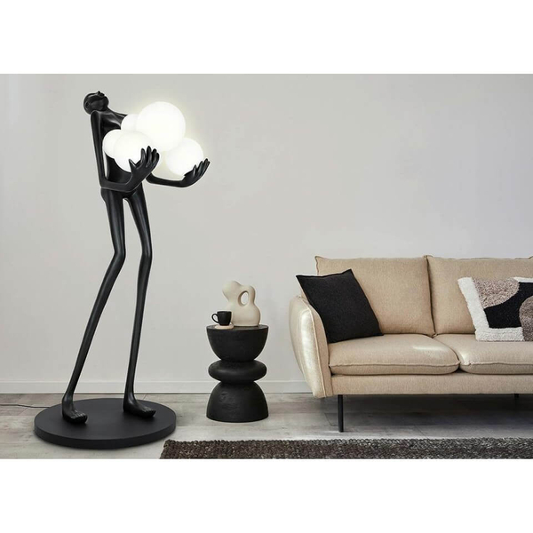 Lampa podłogowa Human MSE010100326 Moosee człowiek do salonu biała czarna