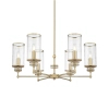 Lampa wisząca żyrandol art deco HAVEN mosiężna metalowa szklana E14 6-punktowa P06798BR