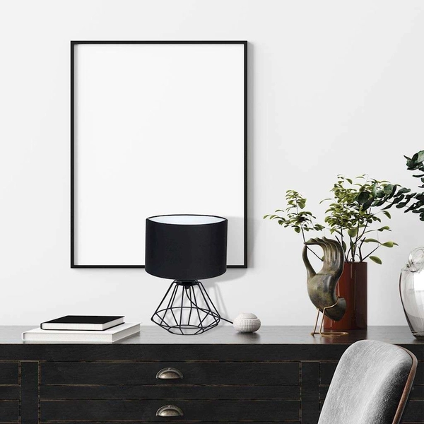 Abażurowa LAMPA stołowa COLIN MLP4792 Milagro druciana LAMPKA metalowa klatka stojąca czarna