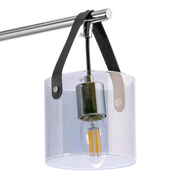 Loftowa lampa sufitowa VEN 51499/2 szklana chrom czarne przydymione