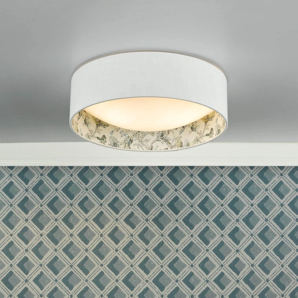 Okrągła lampa sufitowa Delft DEL5015-EH Dar Lighting nadruk do pokoju biały