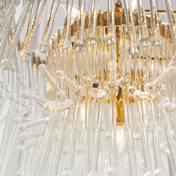 Żyrandol ażurowy szklany L&-191941 Light& hampton złoty