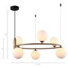 LAMPA wisząca AMILY MDM-3974/6 BRO Italux metalowa OPRAWA okrągły ZWIS szklane kule balls złote białe
