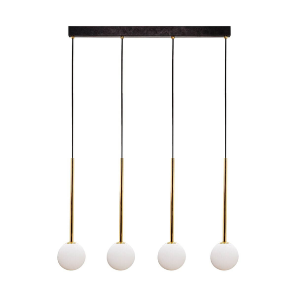 Kuchenna lampa wisząca Ali listwa z kulami złota czarna