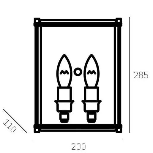 Eklektyczny kinkiet New York w02912ch Cosmolight klatka metal szkło srebrny