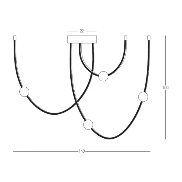 Molekułowa sufitowa lampa 22247 LED 42W 3000K kule białe czarne