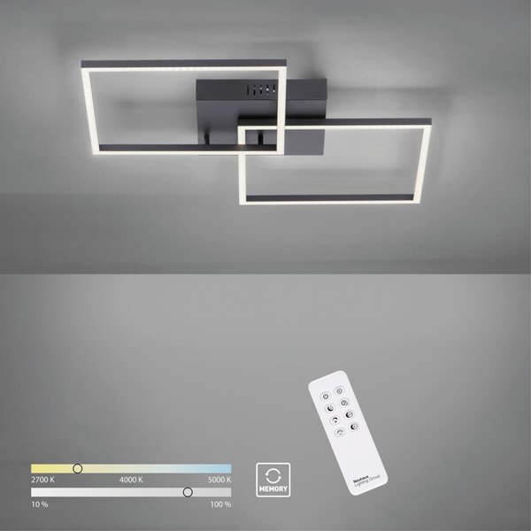 Sufitowa lampa geometryczna IVEN 14141-18 LED 13,5W 2700-5000K czarny biały