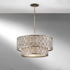 Wisząca LAMPA antyczna Lucia FE-LUCIA-P-E-2TR Elstead FEISS okrągła OPRAWA glamour ZWIS okrągły srebrny