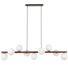 Lampa wisząca do salonu Estera 10273 bubbles belka drewniana biała