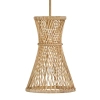 Rattanowa wisząca lampa Twyla QN-TWYLA-1P-BNG ażurowa złota