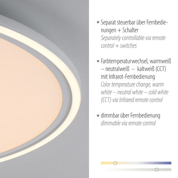 Plafon EDGING biały 14871-16 1xLED 58W 2700-5000K okrągły z pilotem