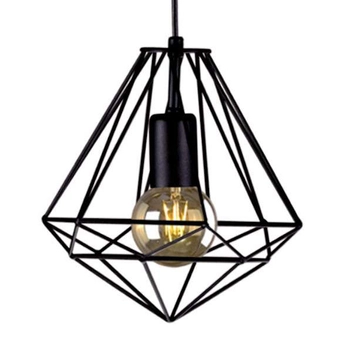 Wisząca LAMPA druciana Marko K-4018 Kaja industrialna OPRAWA metalowa klatka zwis czarny