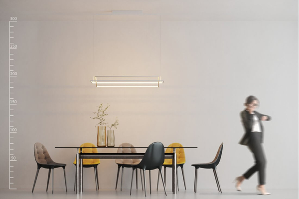 Biała lampa wisząca Viena do salonu LED 70W 3000K frame prostokąt