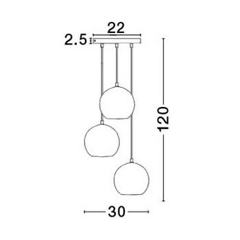 Industrialna lampa wisząca Colina LE41972 szklana dymiona czarna