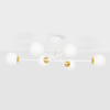 Sufitowa lampa Elmo K-5314 Kaja elegancka szklana metalowa złota biała