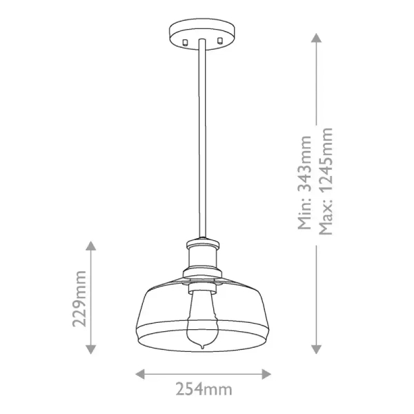 Klasyczna lampa wisząca Nottinghill mosiądz przezroczysta szklana 1xE27 ELS-NOTTINGHILL-P-PNBR