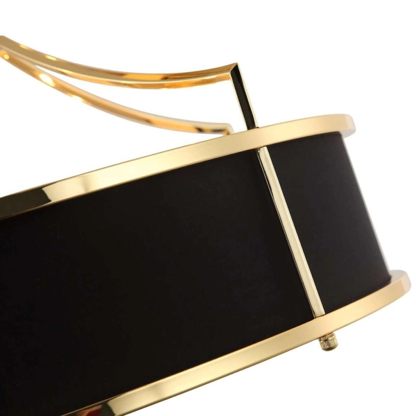 LAMPA wisząca Stanza Gold Nero M Orlicki Design okrągła OPRAWA w stylu klasycznym abażurowa czarna złota