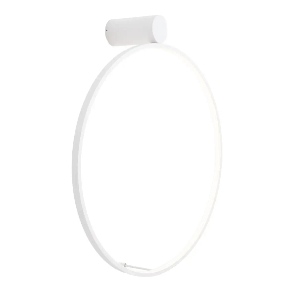 Łazienkowa ścienna lampa VISUAL biała W0434 1xLED 22W 3000K IP44 pierścień