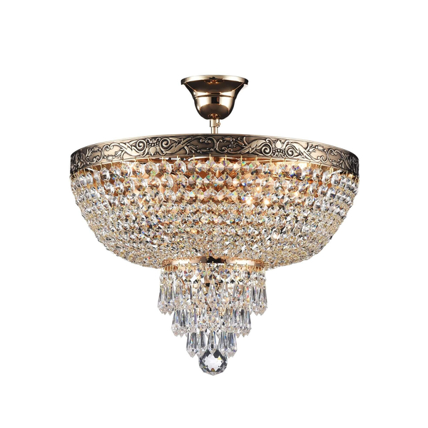 Pałacowa LAMPA plafon PALACE DIA890-CL-05-G Maytoni sufitowa OPRAWA kryształowa plafoniera ampla glamour mosiądz