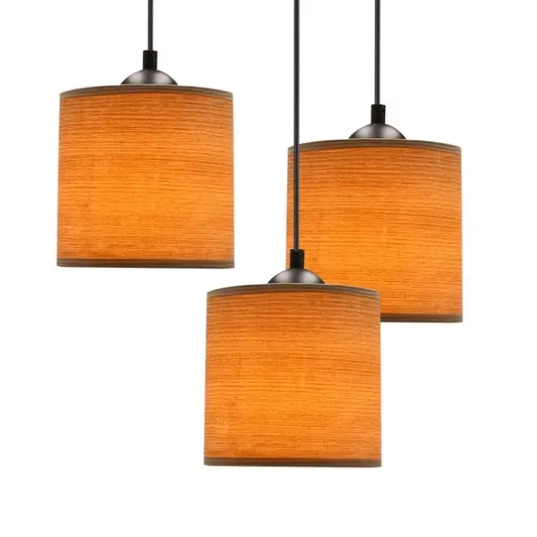 Jadalniana wisząca lampa LEGNO 33-18342 potrójna brązowa czarna