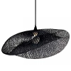 Boho asymetryczny żyrandol 19108 bambusowy do jadalni czarny