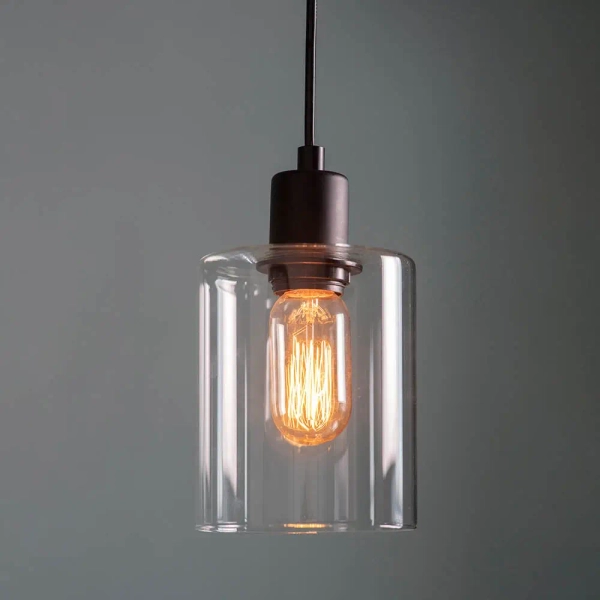 Wisząca lampa do salonu Toledo 95472 czarna przezroczysta