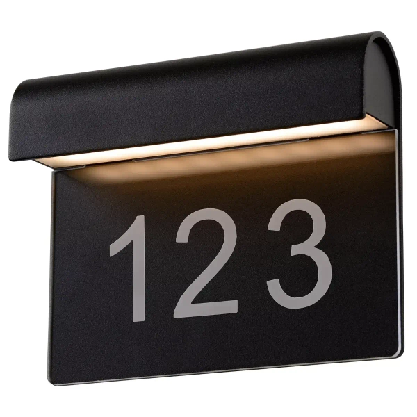 Kinkiet z numerem domu Thesi 27881/06/30 Lucide LED 6W 3000K IP54 czarny