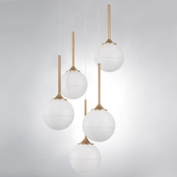 Loftowa LAMPA wisząca PEREZ LE41752 Luces Exclusivas szklana OPRAWA kaskada ZWIS modernistyczny biały złoty