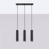 Lampa wisząca potrójna KARBON SL.1575 tubka podłużna czarna