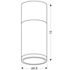 Skandynawska lampa sufitowa 2284279 okrągła plafon tuba metalowa szara