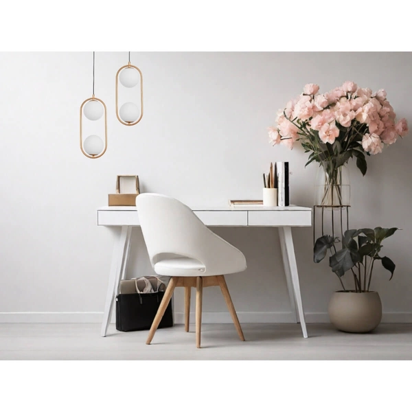 Kulista lampa wisząca Rengo LE41772 szklana balls biała złota