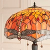 Stojąca lampa salonowa Dragonfly 64070 Interiors Tiffany witraż kolorowa czarna