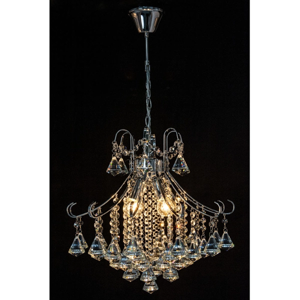 Żyrandol LAMPA wisząca Barcelona 6248/4 8C Elem pałacowa OPRAWA glamour crystal ZWIS na łańcuchu chrom przezroczysty