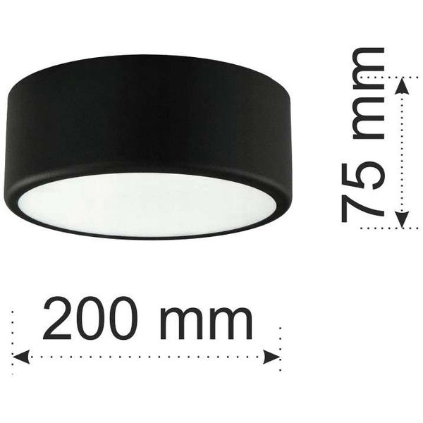 Plafon LAMPA sufitowa 137623691392 TEAM natynkowa OPRAWA metalowa LED 24W 3000K okrągła czarna