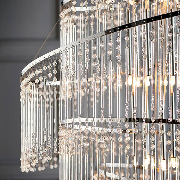 Wisząca lampa glamour Camille CAMILLE-24CH chrom przezroczysty