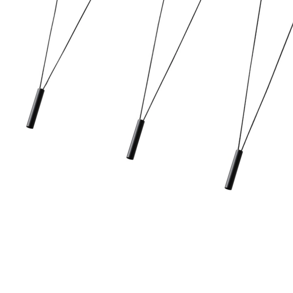 Wisząca LAMPA loft Viva V Nero Orlicki Design designerska OPRAWA metalowy ZWIS tuby czarne