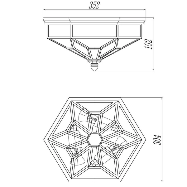 LAMPA sufitowa ZEIL H356-CL-03-BZ Maytoni szklana OPRAWA plafoniera klatka brąz