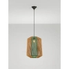 Skandynawska wisząca lampa SONVERA LE45347 do sypialni drewno-zieleń