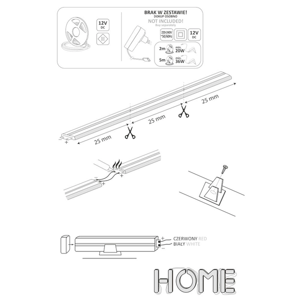 Neonowa taśma LED 27W 315038 Polux 1000lm pasek 5m 4000K IP65