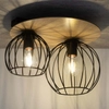 Metalowa lampa sufitowa Cyber 32355 hygge do pokoju czarna drewno