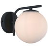 Kinkiet LAMPA ścienna RADDI WL-5510-1-BK Italux modernistyczna OPRAWA szklana kula ball grafitowa biała