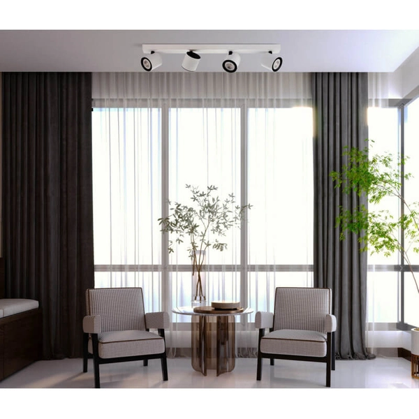 Biała lampa sufitowa Karlota salonowy plafon z regulacją